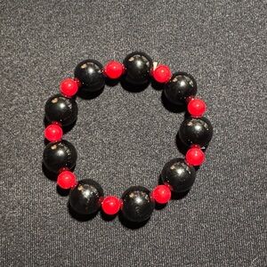 Black Beaded Bracelet silver ascent